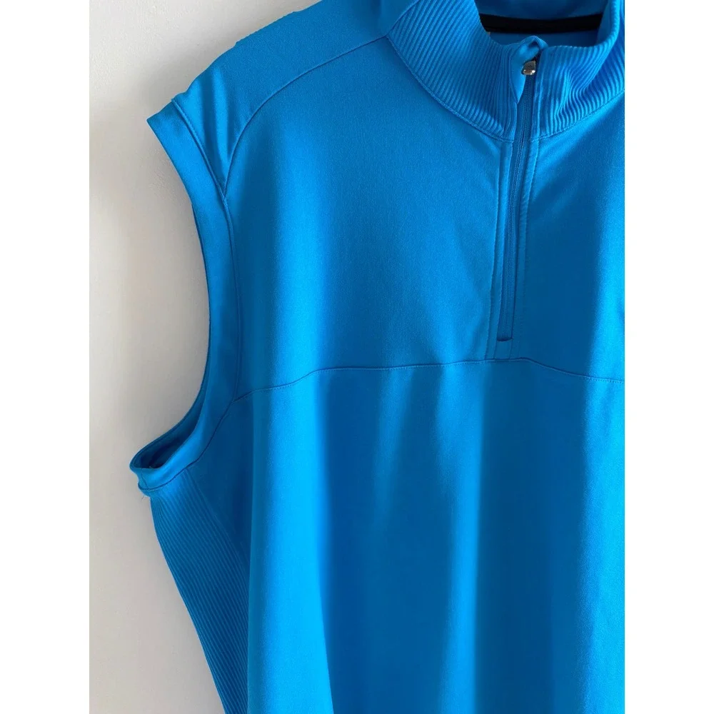 Adidas Golf Vest‎ Mens XL Blue Pebble Beach Golf Links Quarter Zip Pullover